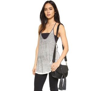 Free people mocha racer back tank top